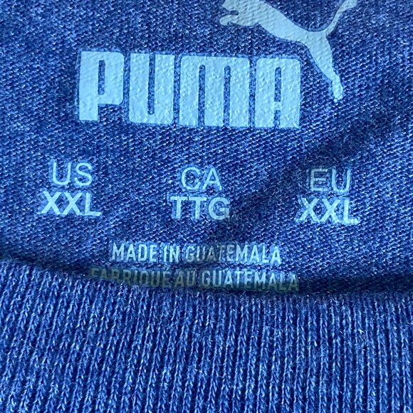 NEW! PUMA ESSENTIALS HEATHER XXL Men's Men T-Shirt Tee Shirt Peacoat Blue - Picture 7 of 8